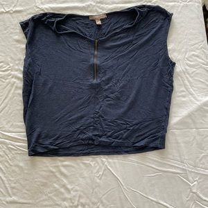 Forever 21 Jean Style Sleeveless Top with front Zipper (Size Large)